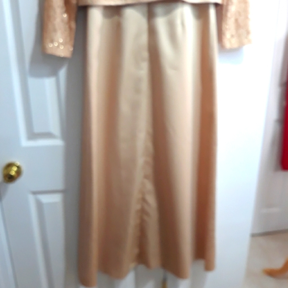 Patra 2 Pieces Dress With Matching Lace Bolero Cream Gown Long Dress Size 8 - Picture 15 of 15